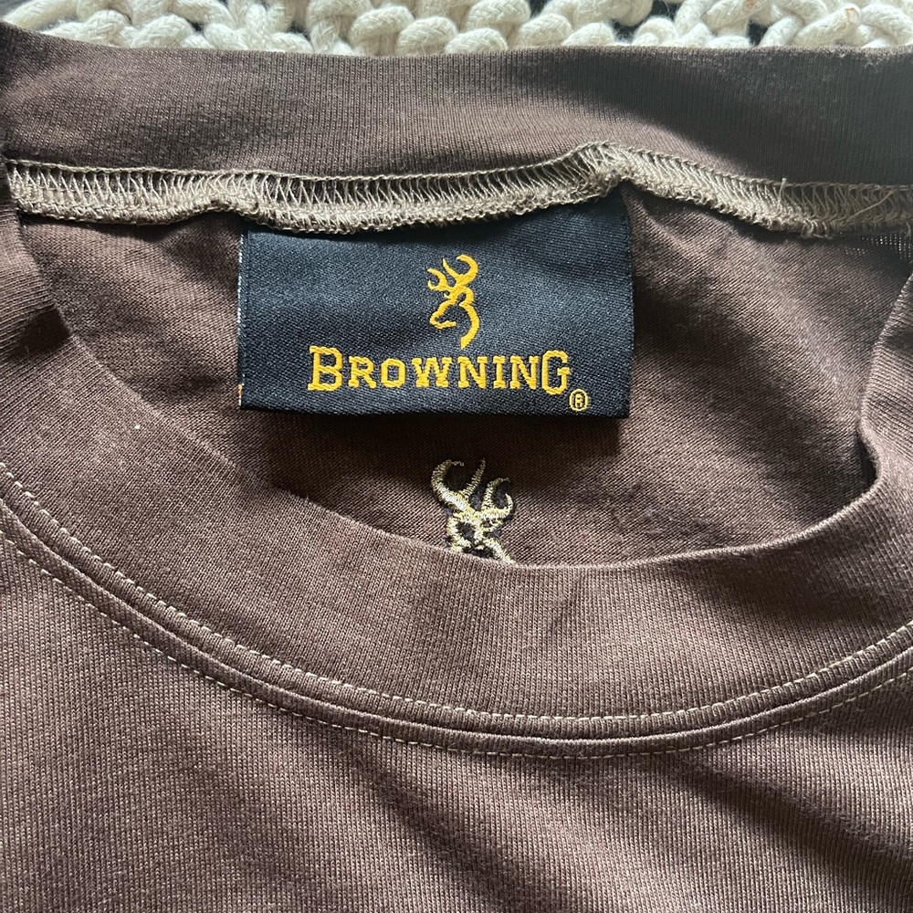 BROWNING Brown T-Shirt with Gold Logo Size 3X Like New